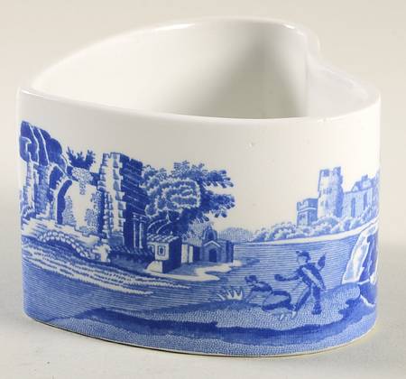 Blue Italian Heart Shape Box No Lid