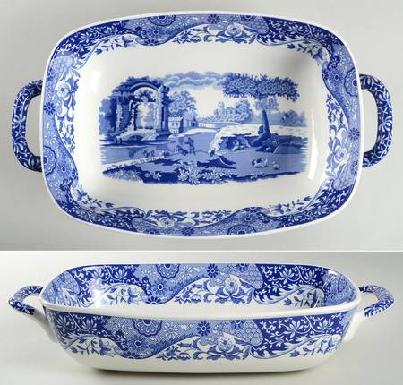 Blue Italian 11" Rectangular Baker