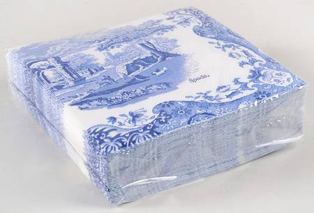Blue Italian Package of Paper Beverage Napkins