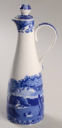 Blue Italian Vinegar with "V" Stopper