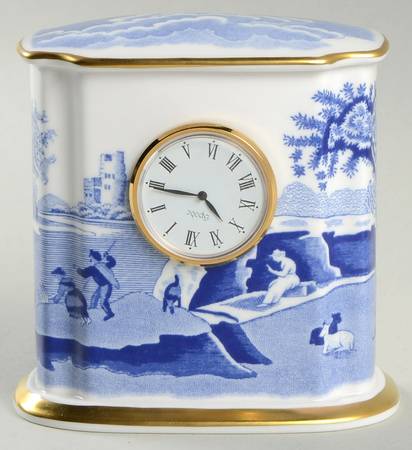 Blue Italian Small Desk Clock