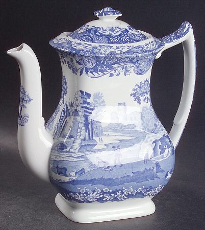 Blue Italian Mini Coffee Pot & Lid