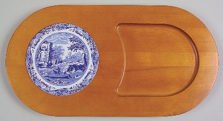 Blue Italian Cheese & Cracker-Oval Wood Tray