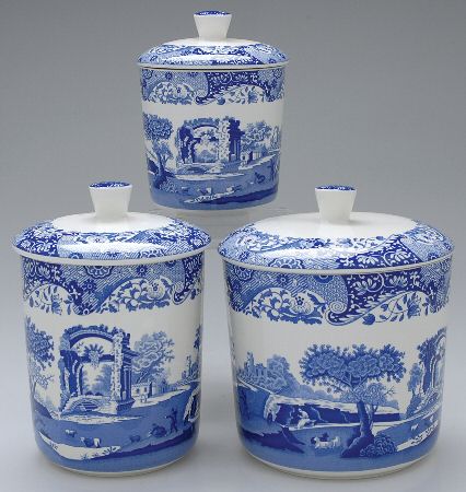 Blue Italian (3 Piece) Canister Set (Box Set)