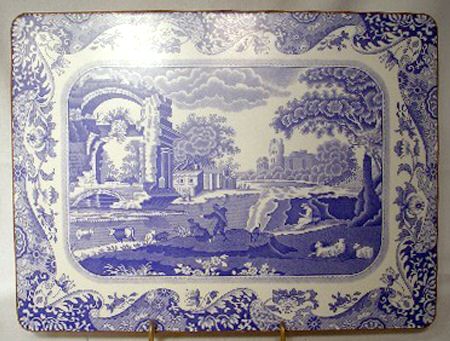 Blue Italian Corkboard Placemat - Set of 6 (Motif #2)