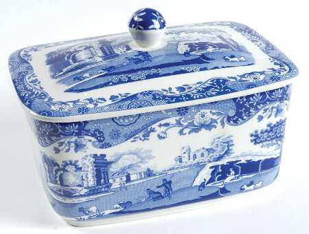 Blue Italian Butter Box & Lid