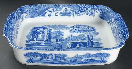 Blue Italian 15" Rectangular Baker