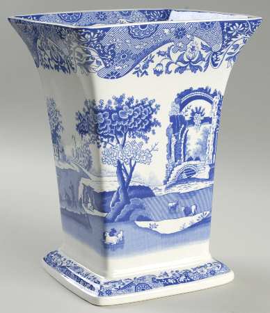 Blue Italian 8" Square Vase