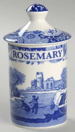 Blue Italian Spice Jar Set Individual Jar & Lid