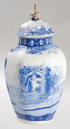 Blue Italian Hexagonal Vase Ornament