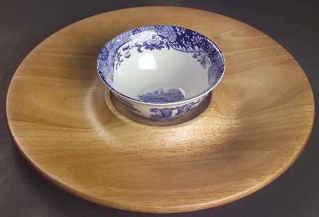Blue Italian Chip/Dip 2pc (Wood Plt & Potpourri/Nut Bowl)