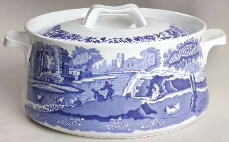 Blue Italian 2.5 Pt Deep Round Covered Casserole