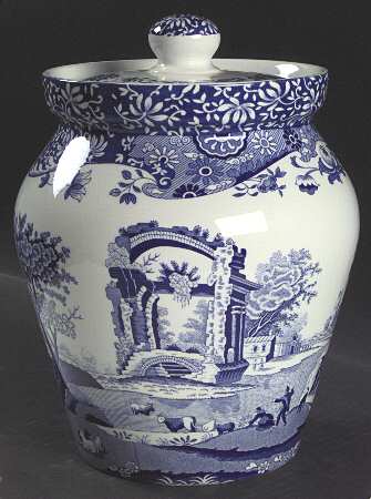 Blue Italian Large Canister & Lid