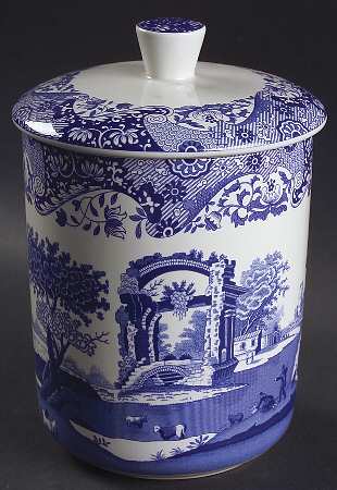 Blue Italian Medium Canister & Lid