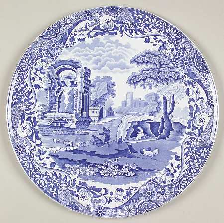 Blue Italian Cake Plate