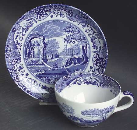 Blue Italian Cappuccino Cup & Saucer Set