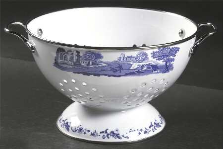 Blue Italian Metal Colander