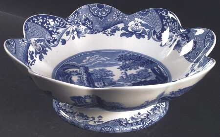 Blue Italian Round Compote (Height X Width)