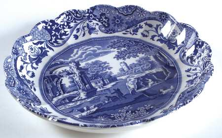 Blue Italian 8" Round Fluted Dish