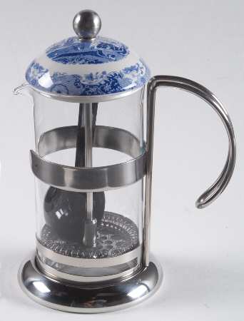 Blue Italian (3 Cup) Cafetiere & Lid/Press