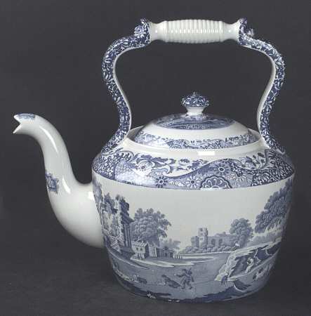 Blue Italian Large Kettle & Lid