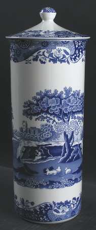 Blue Italian Pasta Jar & Lid