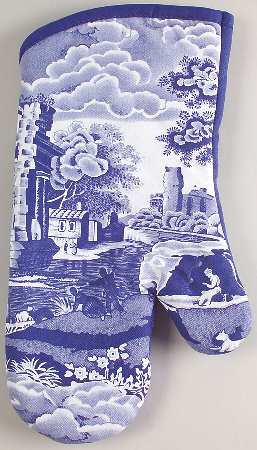 Blue Italian Cloth Oven Mitt