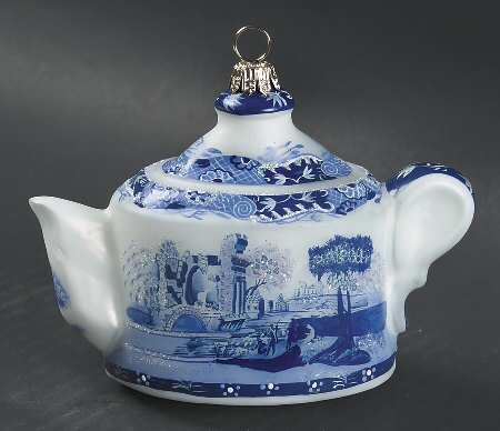Blue Italian Teapot Ornament
