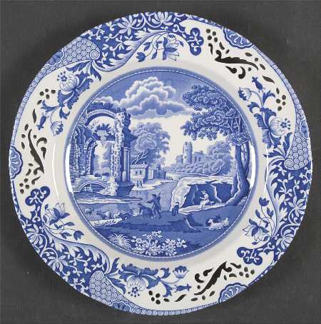 Blue Italian 8" Pierced Plate