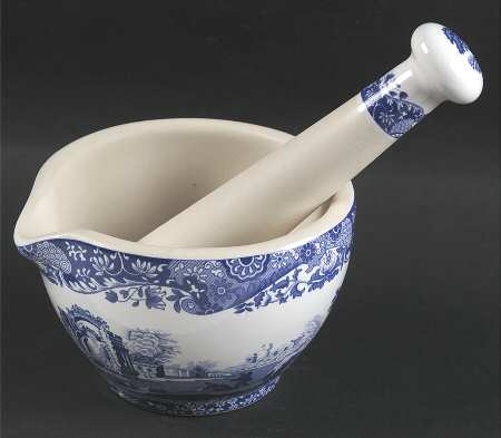 Blue Italian Pestle and Mortar