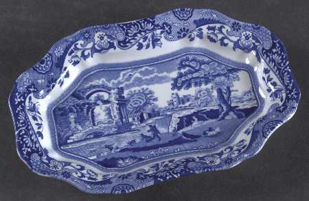 Blue Italian Miniature Oval Serving Platter