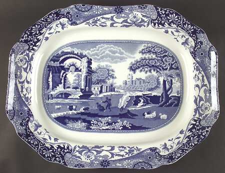 Blue Italian 19" Oval Serving Platter