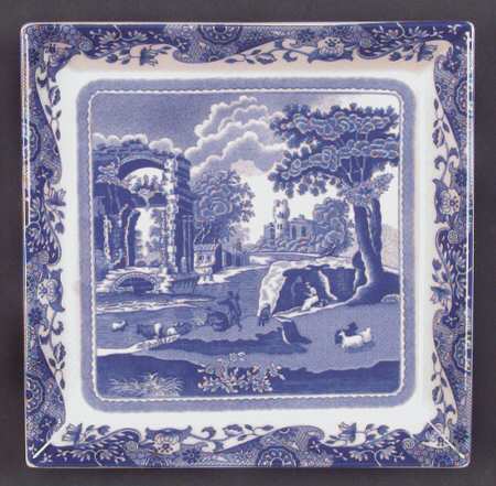 Blue Italian 6" Square Tray