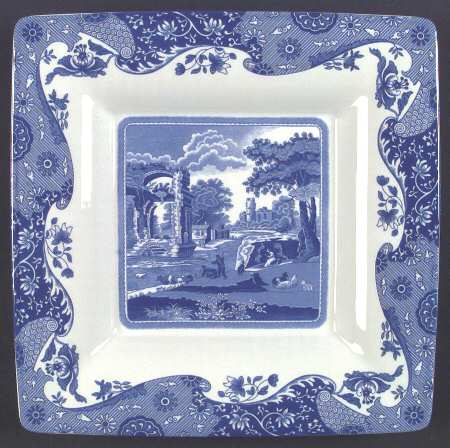 Blue Italian 10" Square Tray