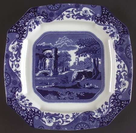 Blue Italian 10" Square Serving Platter