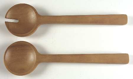 Blue Italian Wood Solid 2-Piece Salad Set