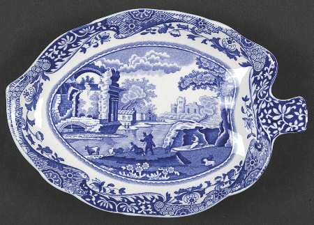 Blue Italian Leaf Tray