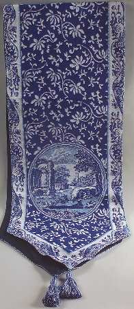 Blue Italian 13" X 72" Tapestry Table Runner