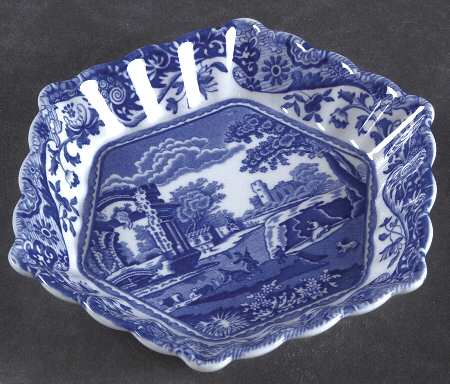 Blue Italian 5" Hexagonal Tray