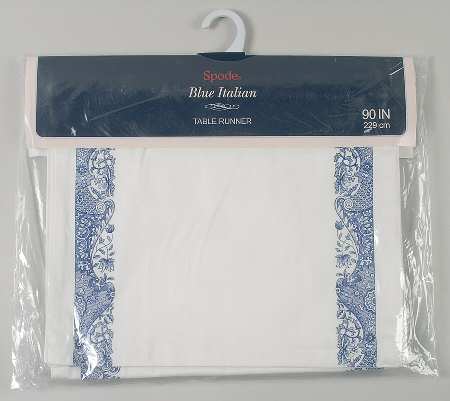 Blue Italian 14" X 90" Cloth Table Runner