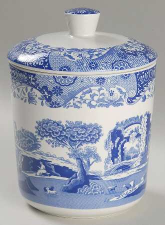 Blue Italian Small Canister & Lid