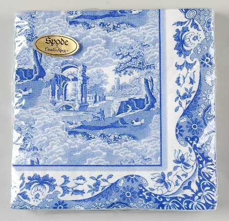 Blue Italian Package of Paper Luncheon Napkins