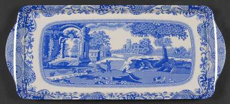 Blue Italian 15" Melamine Sandwich Tray