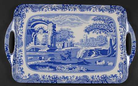 Blue Italian Large Melamine Tray