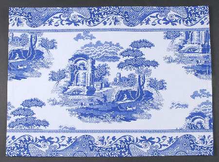 Blue Italian Rectangular Cloth Placemat