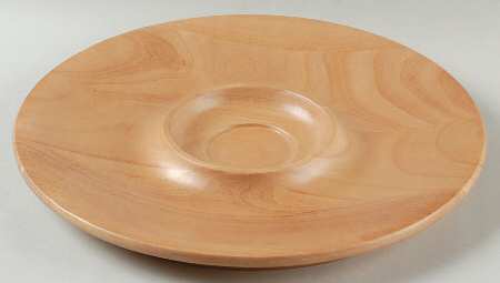Blue Italian Wood Plate for Chip & Dip