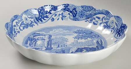 Blue Italian 10" Round Fluted Dish