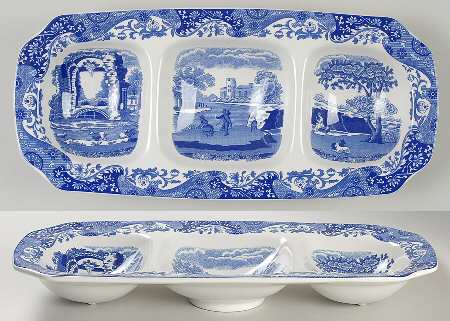 Blue Italian Condiment Tray