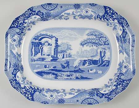 Blue Italian 16" Oval Serving Platter