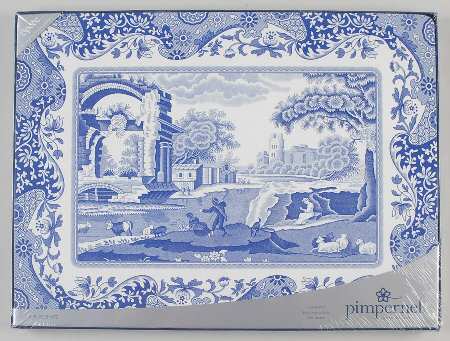 Blue Italian Corkboard Placemat - Set of 4